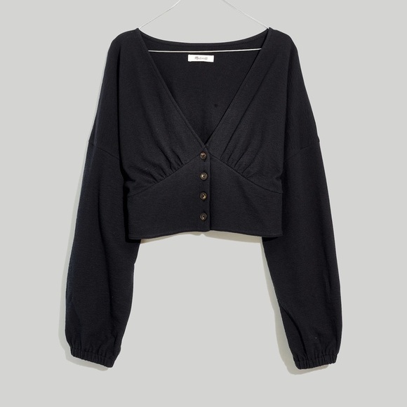Madewell Deep-V Button-Front Crop Top size M - Picture 1 of 5